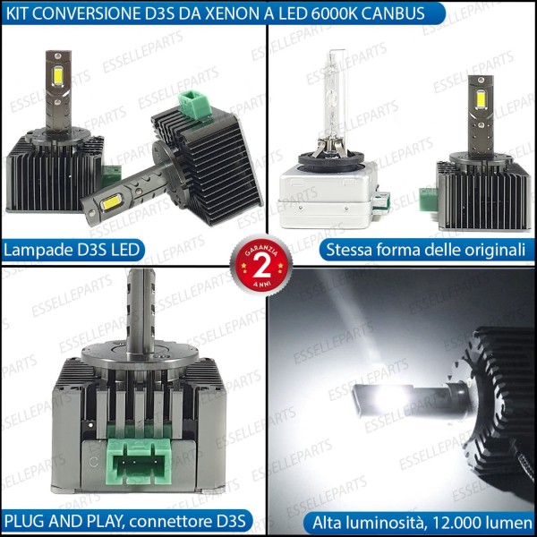 Coppia Lampade D3S Led 6000K Canbus Plug And Play Per Land Rover