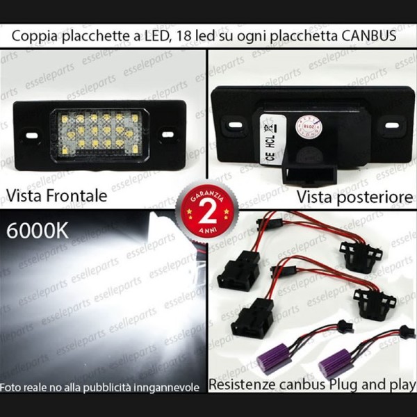 Coppia Placchette Targa Da Led Canbus K Vw Passat B