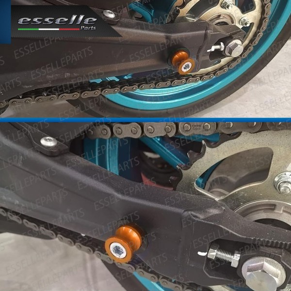 SET NOTTOLINI PROTEZIONE FORCELLA IN ACCIAIO ARANCIONE LUCIDO PER KAWASAKI VERSYS-X 300 2017-2019 ADVENTURE