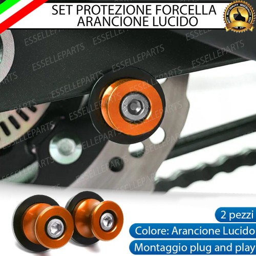 SET NOTTOLINI PROTEZIONE FORCELLA IN ACCIAIO ARANCIONE LUCIDO PER KAWASAKI Z1000 SX 2017-2020 TOURER