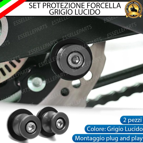 SET NOTTOLINI PROTEZIONE FORCELLA IN ACCIAIO GRIGIO LUCIDO PER KAWASAKI ER-6N 2012-2016 ABS