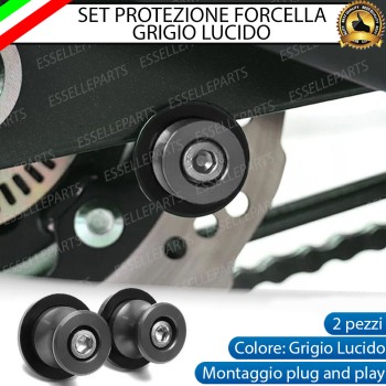 SET NOTTOLINI PROTEZIONE FORCELLA IN ACCIAIO GRIGIO LUCIDO PER KAWASAKI NINJA 400 2018 KRT