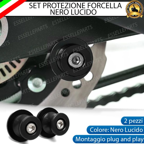 SET NOTTOLINI PROTEZIONE FORCELLA IN ACCIAIO NERO LUCIDO PER KAWASAKI Z900 2021