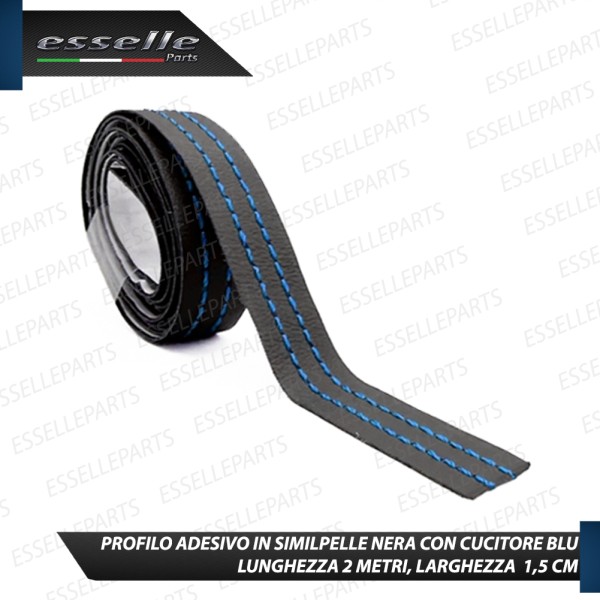 Profilo interno adesivo in Similpelle con Cuciture BLU per interni Auto