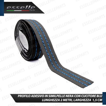 Profilo interno adesivo in Similpelle con Cuciture BLU per interni Auto