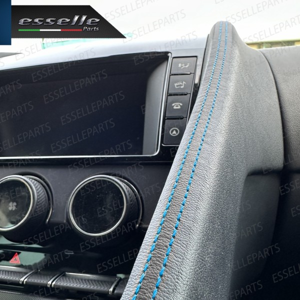 Profilo interno adesivo in Similpelle con Cuciture BLU per interni Auto