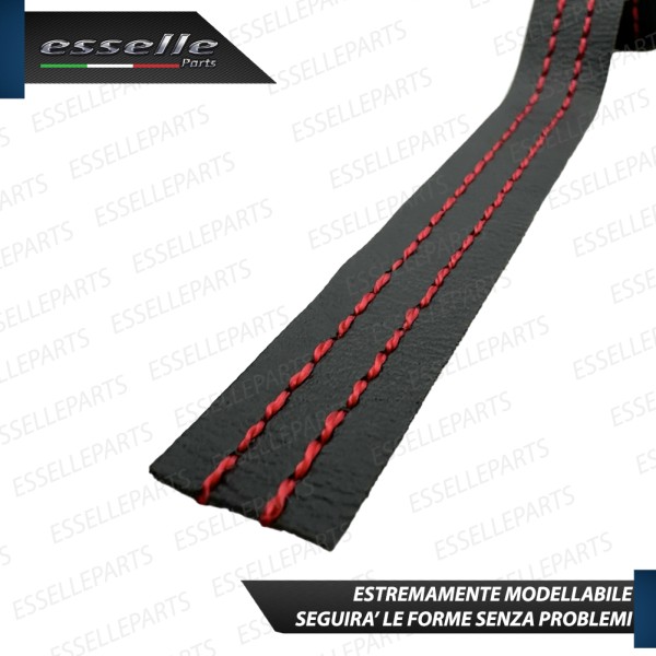 Profilo interno adesivo in Similpelle con Cuciture ROSSE per interni Auto