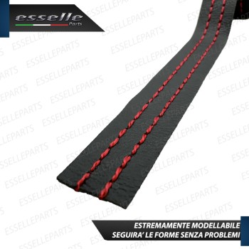 Profilo interno adesivo in Similpelle con Cuciture ROSSE per interni Auto Profilo interno adesivo in Similpelle con Cuciture ROSSE per interni Auto