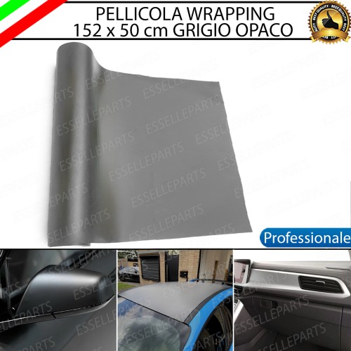 Pellicola Wrapping Grigio Opaco Professionale Interno Esterno Termoformabile Auto