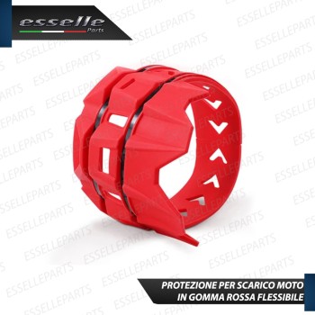 PROTEZIONE PER SCARICO TERMINALE IN GOMMA ROSSO PER MOTO, CROSS, ENDURO