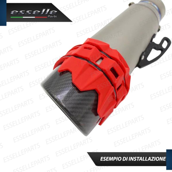 PROTEZIONE PER SCARICO TERMINALE IN GOMMA ROSSO