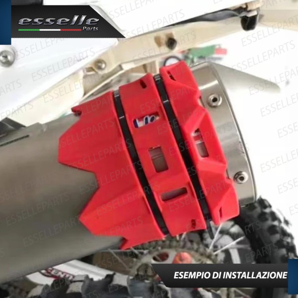 PROTEZIONE PER SCARICO TERMINALE IN GOMMA ROSSO