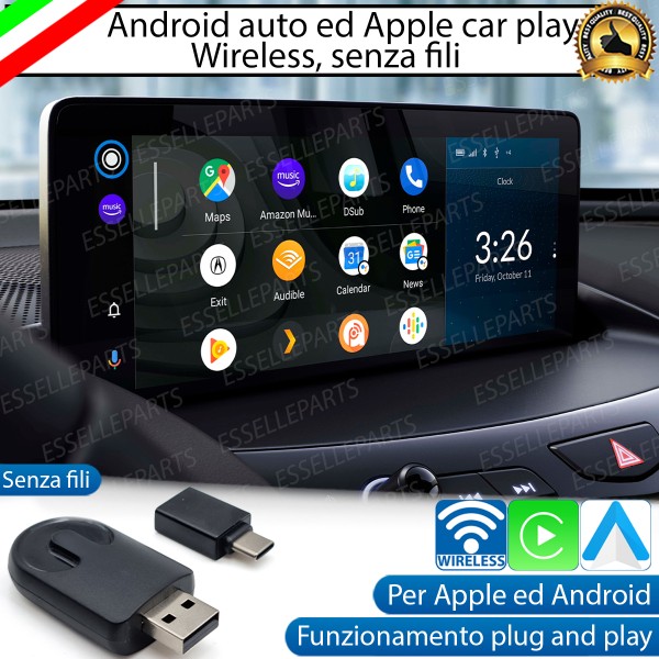 Adattatore Wireless Android Auto Ed Apple Car Play per Land Rover Range Rover Vogue