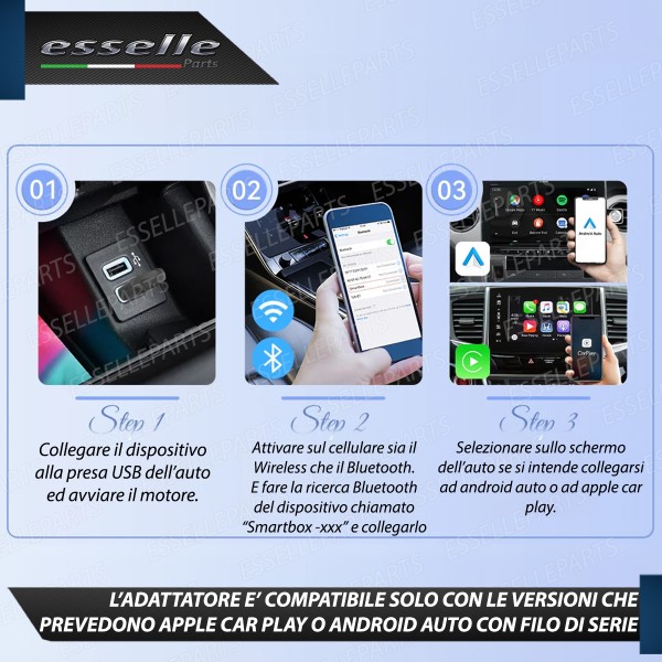 Adattatore Wireless Android Auto Ed Apple Car Play per Nissan Note MK2