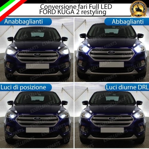 Conversione Fari Full LED 6000K bianco FORD KUGA 2 RESTYLING con fari a parabola