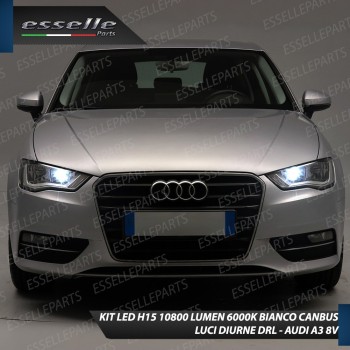 Kit Luci Diurne/Abbaglianti H15 10800 Lumen 6000K bianco AUDI A3 8V Kit Luci Diurne/Abbaglianti H15 10800 Lumen 6000K bianco AUDI A3 8V