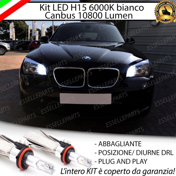 Kit Luci Diurne/Abbaglianti H15 10800 Lumen 6000K bianco BMW X1 E84