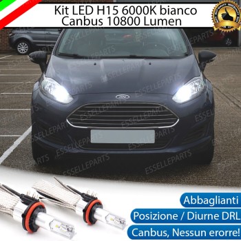 Kit Luci Diurne Abbaglianti H15 6000K FORD FIESTA MK6 Con faro a parabola