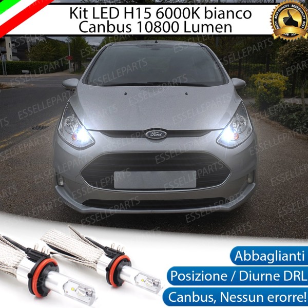 Kit Luci Diurne / Abbaglianti H15 10800 LUMEN 6000K fùord B-MAX con fari a parabola