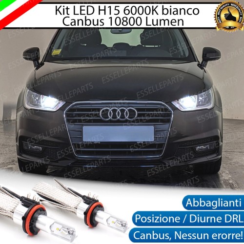 Kit Luci Diurne/Abbaglianti H15 10800 Lumen 6000K bianco AUDI A1 RESTYLING