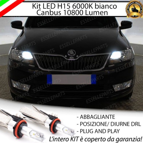 Kit Luci Diurne/Abbaglianti H15 10800 LUMEN SKODA RAPID