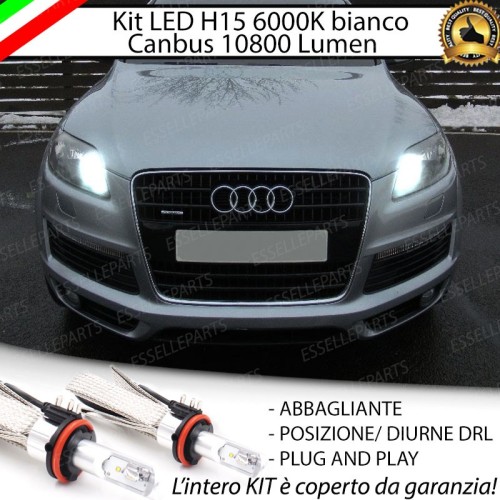 Kit Luci Diurne/Abbaglianti H15 10800 Lumen 6000K bianco AUDI Q7 MK1