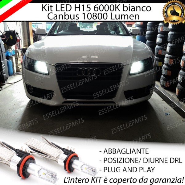 Kit Luci Diurne/Abbaglianti H15 10800 Lumen 6000K bianco AUDI A5