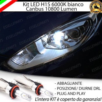 Kit Luci Diurne Abbaglianti H15 6000K FORD FIESTA MK6 Lenticolare senza DRL LED