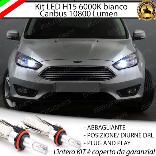 Kit Luci Diurne/Abbaglianti H15 10800 LUMEN FORD FOCUS III RESTYLING