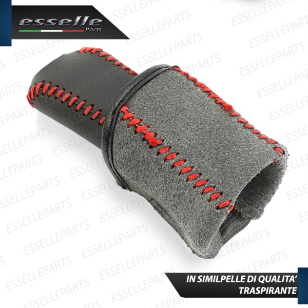 COVER LEVA FRENO A MANO IN SIMILPELLE NERA E CUCITURE ROSSE PER MAZDA 5 MK2