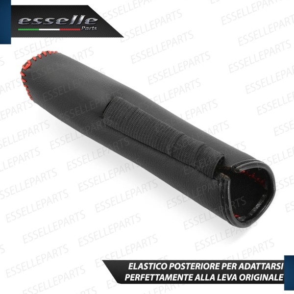 COVER LEVA FRENO A MANO IN SIMILPELLE NERA E CUCITURE ROSSE PER MINI COOPER F55 F56 F57