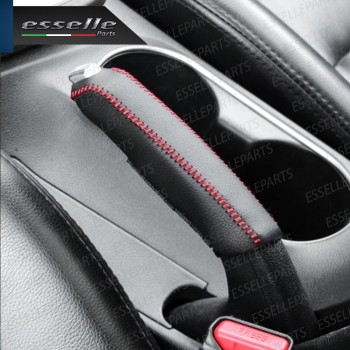 COVER LEVA FRENO A MANO IN SIMILPELLE NERA E CUCITURE ROSSE PER OPEL CORSA E COVER LEVA FRENO A MANO IN SIMILPELLE NERA E CUCITURE ROSSE PER OPEL CORSA E