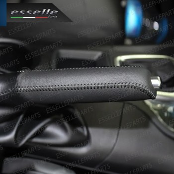 COVER LEVA FRENO A MANO IN SIMILPELLE NERA E CUCITURE NERE PER OPEL CORSA E COVER LEVA FRENO A MANO IN SIMILPELLE NERA E CUCITURE NERE PER OPEL CORSA E