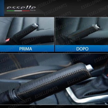 COVER LEVA FRENO A MANO IN SIMILPELLE NERA E CUCITURE NERE PER OPEL CORSA E COVER LEVA FRENO A MANO IN SIMILPELLE NERA E CUCITURE NERE PER OPEL CORSA E