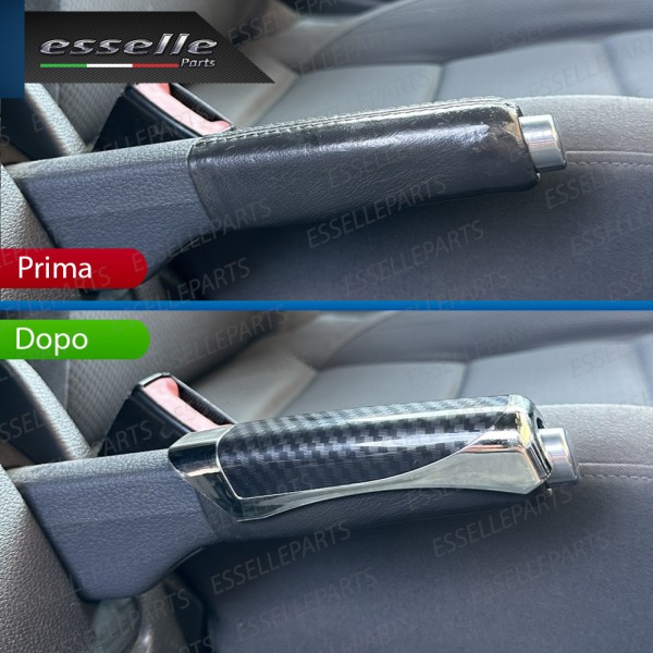 COVER LEVA FRENO A MANO IN ABS CARBON E CROMATO PER BMW SERIE 6 E63 E64 FINO AL 2005