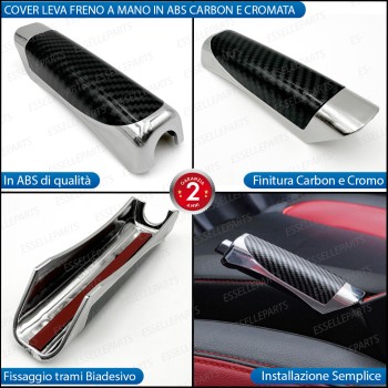 COVER LEVA FRENO A MANO IN ABS CARBON E CROMATO PER OPEL CORSA E COVER LEVA FRENO A MANO IN ABS CARBON E CROMATO PER OPEL CORSA E