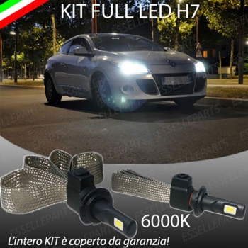 Kit Full LED H7 6400 Lumen 6000K Anabbaglianti RENAULT MEGANE 3 con fari a parabola