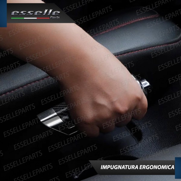 COVER LEVA FRENO A MANO IN ABS CARBON E CROMATO PER PEUGEOT 4007