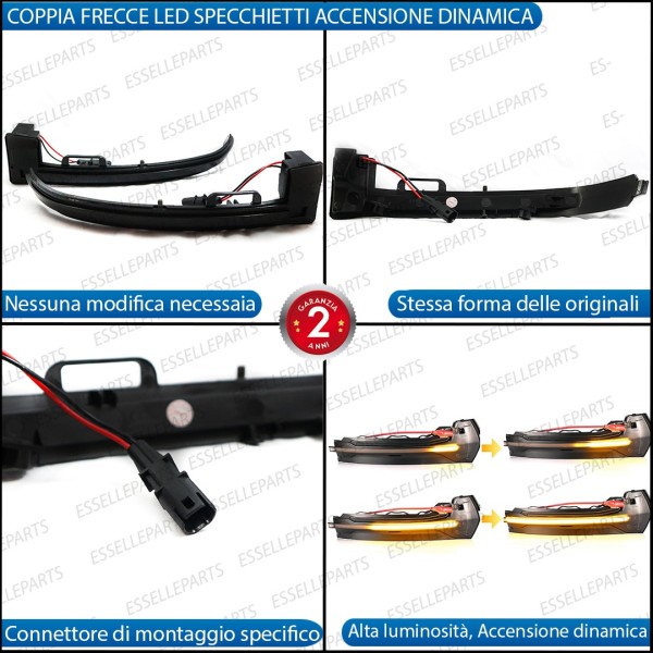 Coppia Frecce LED Dinamiche Laterali per specchietti PEUGEOT 308 MK2
