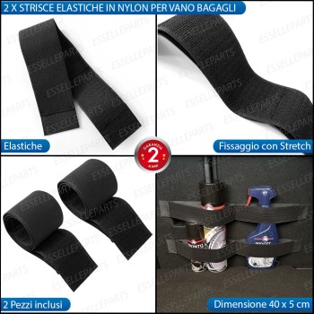 2 X Strisce Elastiche per bagagliaio vano Bagagli con Stretch 40 X 5 cm