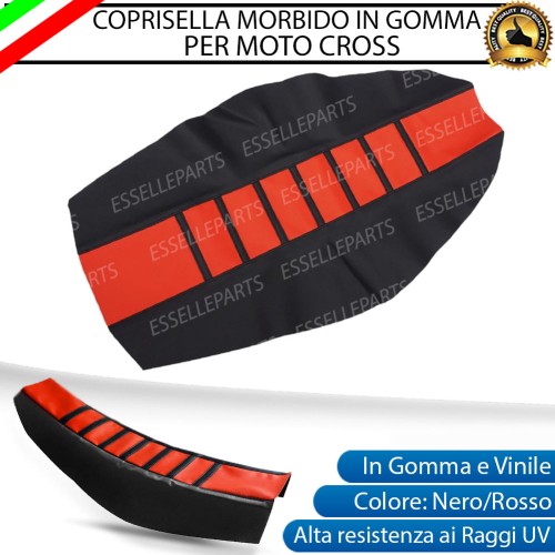 Coprisella in Gomma e Vinile NERO E ROSSO per Moto Cross Enduro