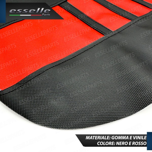 Coprisella in Gomma e Vinile NERO E ROSSO per Moto Cross Enduro