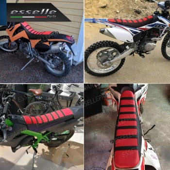 Coprisella in Gomma e Vinile NERO E ROSSO per Moto Cross Enduro