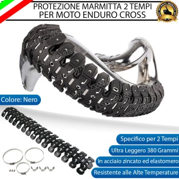 PROTEZIONE PER MARMITTA SCARICO NERO PER MOTO, ENDURO, CROSS 2T ARMADILLO