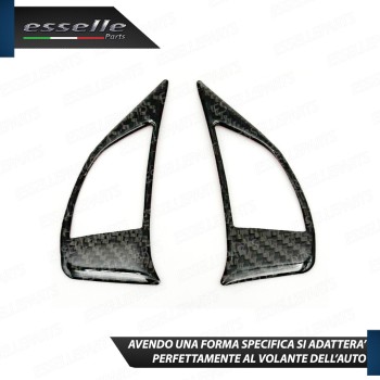 COPPIA INSERTI COMANDI AL VOLANTE IN CARBON LOOK PER ABARTH 500 595 695 PRE-RESTYLING