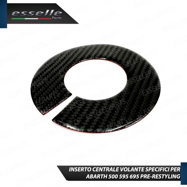 INSERTO CENTRALE PER VOLANTE IN CARBON LOOK PER ABARTH 500 595 695 PRE-RESTYLING