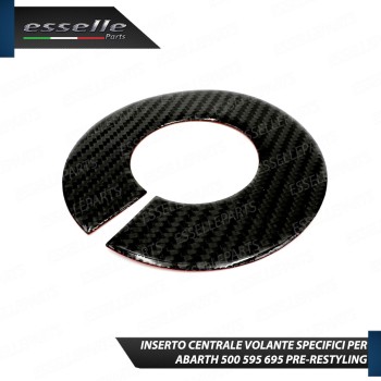 INSERTO CENTRALE PER VOLANTE IN CARBON LOOK PER ABARTH 500 595 695 PRE-RESTYLING