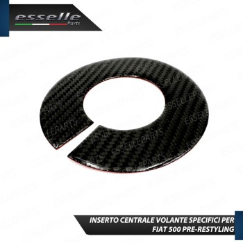 INSERTO CENTRALE PER VOLANTE IN CARBON LOOK PER FIAT 500 PRE-RESTYLING