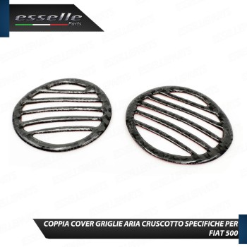 COPPIA COVER GRIGLIE ARIA CONDIZIONATA CRUSCOTTO IN CARBON LOOK PER FIAT 500