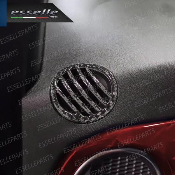 COPPIA COVER GRIGLIE ARIA CONDIZIONATA CRUSCOTTO IN CARBON LOOK PER FIAT 500